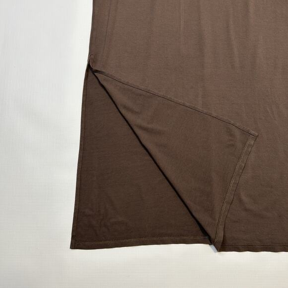 J Jill Vacation Dress XS Brown Midi Maxi Slits Dolman Pullover Casual Everyday - Picture 4 of 8